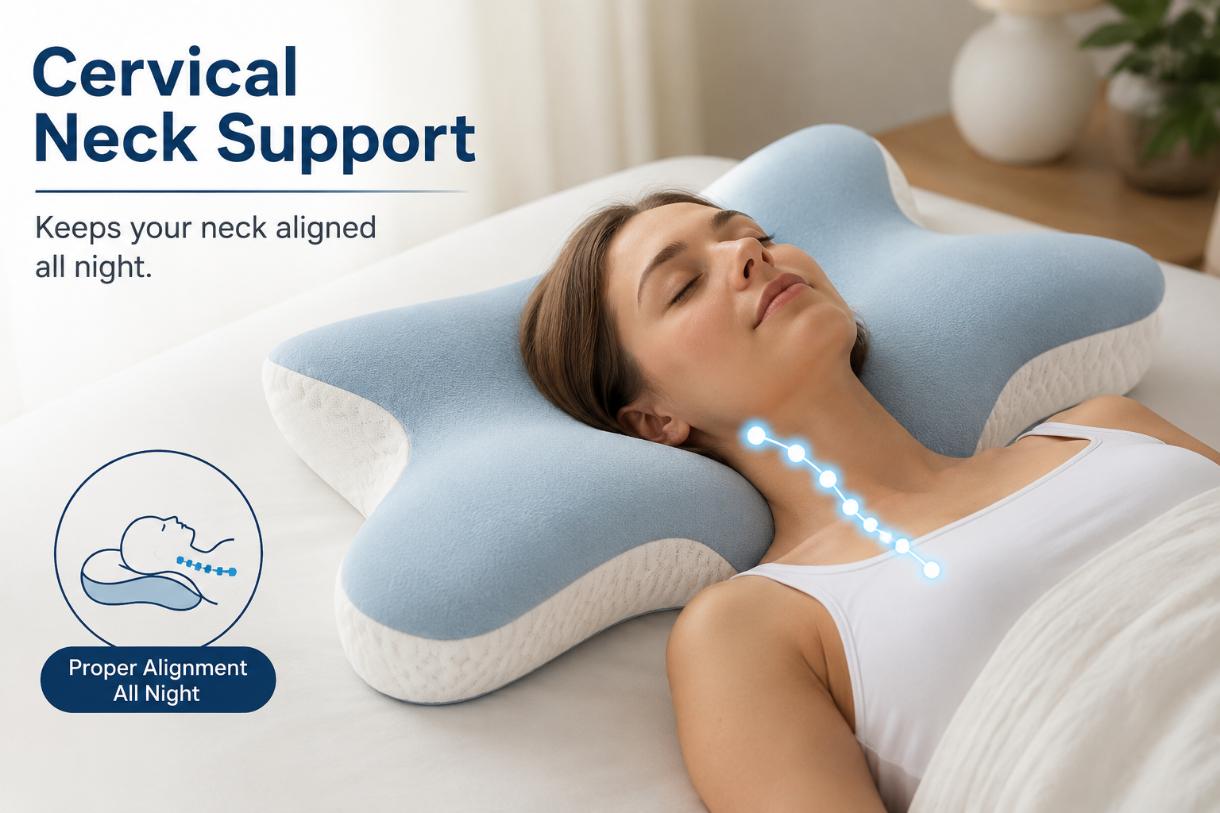 Ergonomic Butterfly Neck Alignment Pillow