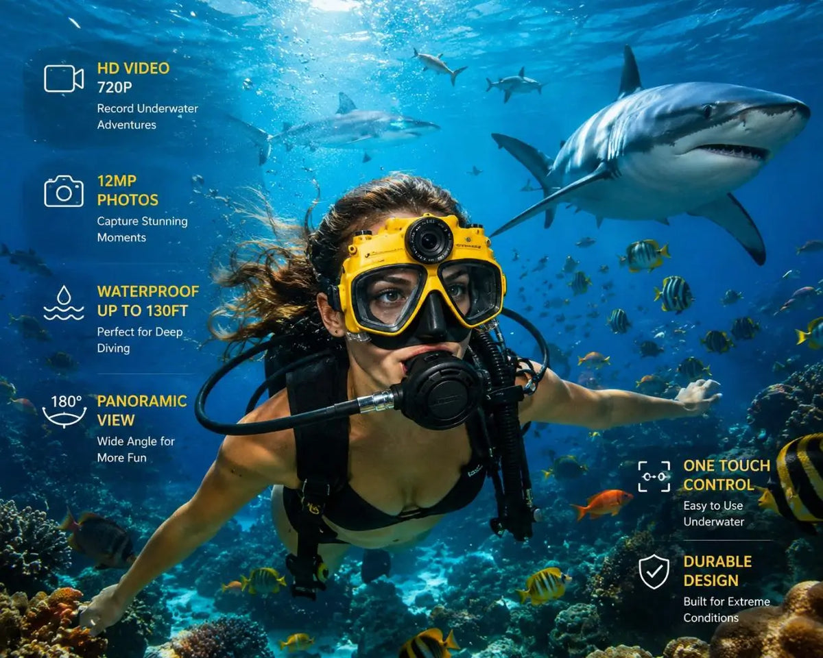 4K HD Panoramic Diving Camera Mask